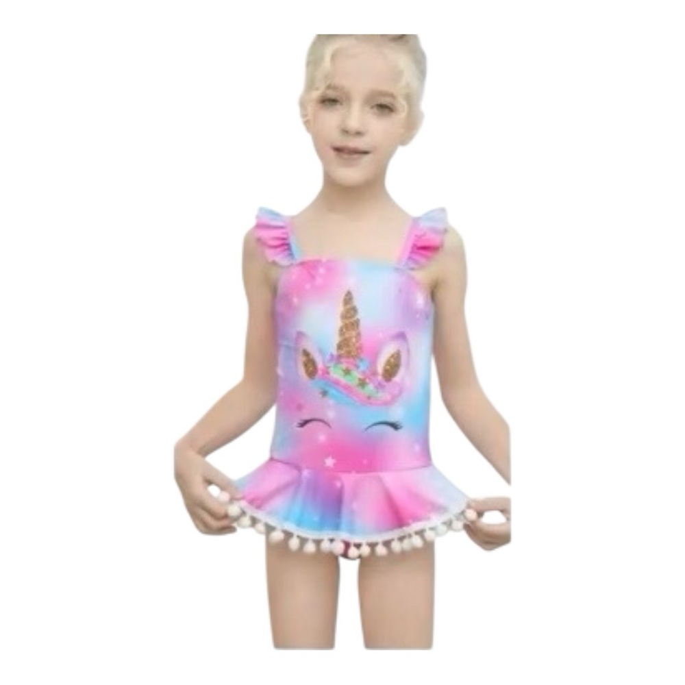 Unicorn Print Ruffle Swimsuit